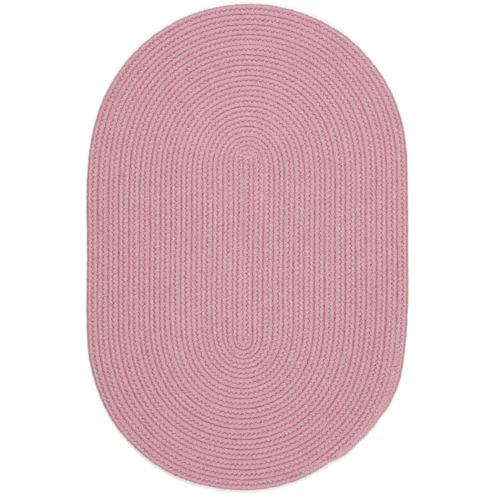 Rhody Happy Braids Solid Pink HB08 5 ft. X 8 ft. Oval Rug