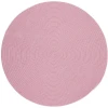 Rhody Happy Braids Solid Pink HB08 4 ft. X 4 ft. Round Braided Rug