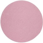 Rhody Happy Braids Solid Pink HB08 6 ft. X 6 ft. Round Braided Rug