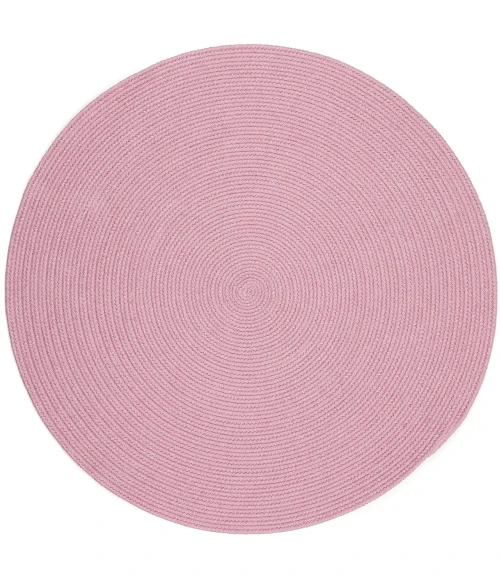 Rhody Happy Braids Solid Pink HB08 10 ft. X 10 ft. Round Rug
