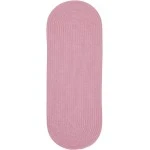 Rhody Happy Braids Solid Pink HB08 2 ft. X 6 ft. Oval Runner Braided Rug