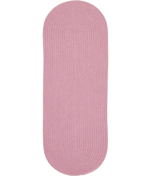Rhody Happy Braids Solid Pink HB08 2 ft. X 4 ft. Oval Runner Rug