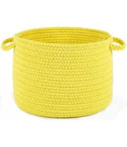 Rhody Happy Braids Solid Yellow HB14 18 in. X 12 in. Basket Braided Rug