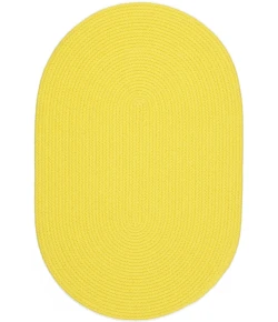 Rhody Happy Braids Solid Yellow HB14 10 ft. X 13 ft. Oval Braided Rug