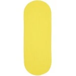 Rhody Happy Braids Solid Yellow HB14 2 ft. X 8 ft. Oval Runner Braided Rug
