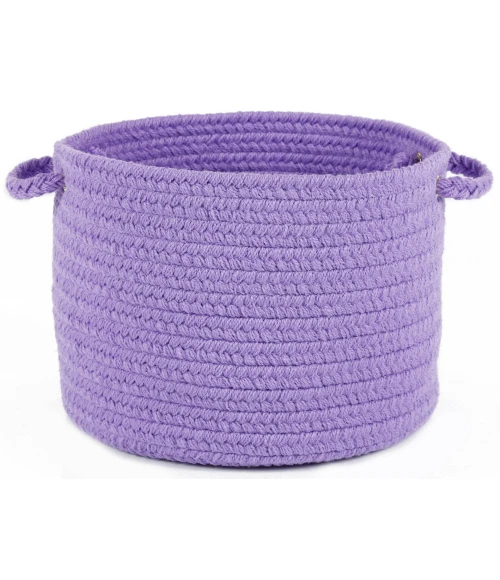 Rhody Happy Braids Solid Violet HB15 18 in. X 12 in. Basket Rug