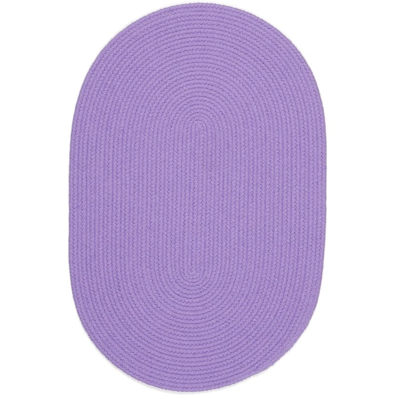 Rhody Happy Braids Solid Violet HB15 7 ft. X 9 ft. Oval Rug