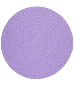 Rhody Happy Braids Solid Violet HB15 4 ft. X 4 ft. Round Braided Rug
