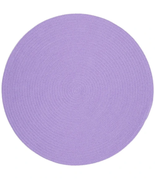 Rhody Happy Braids Solid Violet HB15 4 ft. X 4 ft. Round Rug