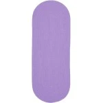 Rhody Happy Braids Solid Violet HB15 2 ft. X 6 ft. Oval Runner Braided Rug