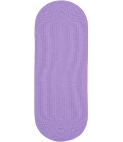 Rhody Happy Braids Solid Violet HB15 2 ft. X 8 ft. Oval Runner Braided Rug