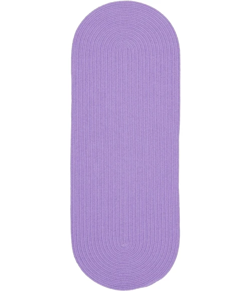 Rhody Happy Braids Solid Violet HB15 2 ft. X 8 ft. Oval Runner Rug