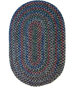 Rhody Katie Navy KA13 8 ft. X 11 ft. Oval Braided Rug