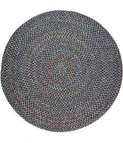 Rhody Katie Navy KA13 4 ft. X 4 ft. Round Braided Rug