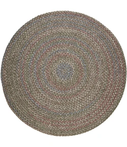 Rhody Katie Dk Taupe KA23 4 ft. X 4 ft. Round Braided Rug