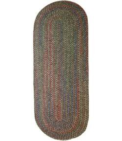 Rhody Katie Dk Taupe KA23 2 ft. X 8 ft. Oval Runner Braided Rug