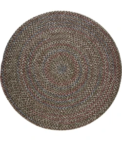 Rhody Katie Brown KA33 4 ft. X 4 ft. Round Braided Rug