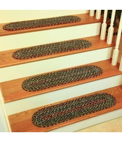 Rhody Katie Brown KA33 8 in. X 28 in. Stair Tread Set-of-13 Braided Rug