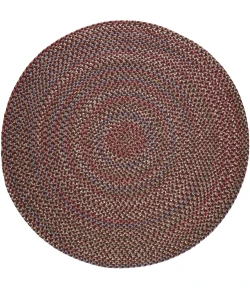 Rhody Katie Burgundy KA43 4 ft. X 4 ft. Round Braided Rug