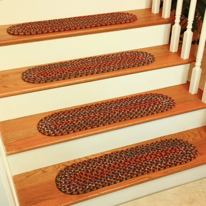 Rhody Katie Burgundy KA43 8 in. X 28 in. Stair Tread Set-of-4 Rug