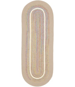 Rhody Kids' Isle SandBeige KI03 2 ft. X 4 ft. Oval Runner Braided Rug