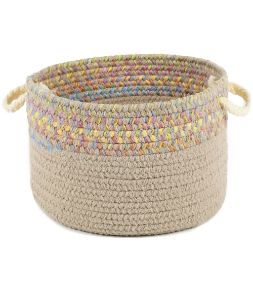 Rhody Kids' Isle SandBeige KI03 18 in. X 12 in. Basket Rug