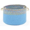 Rhody Kids' Isle Aqua Blue KI07 18 in. X 12 in. Basket Braided Rug