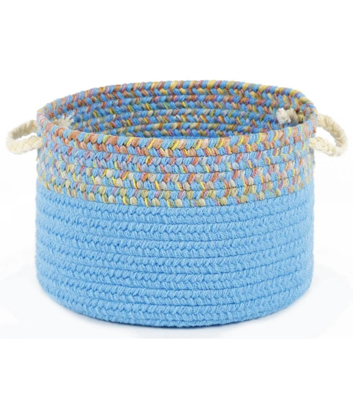 Rhody Kids' Isle Aqua Blue KI07 10 in. X 8 in. Basket Rug