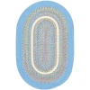 Rhody Kids' Isle Aqua Blue KI07 2 ft. X 3 ft. Oval Braided Rug
