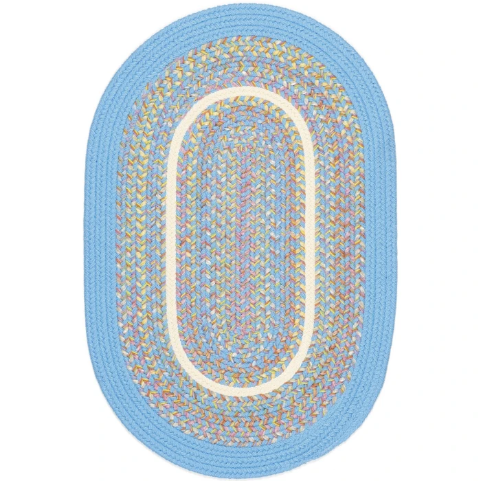 Rhody Kids' Isle Aqua Blue KI07 8 ft. X 11 ft. Oval Rug