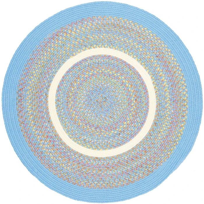 Rhody Kids' Isle Aqua Blue KI07 6 ft. X 6 ft. Round Rug