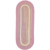 Rhody Kids' Isle Pink KI08 2 ft. X 4 ft. Oval Runner Braided Rug