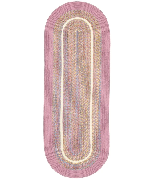 Rhody Kids' Isle Pink KI08 2 ft. X 8 ft. Oval Runner Rug