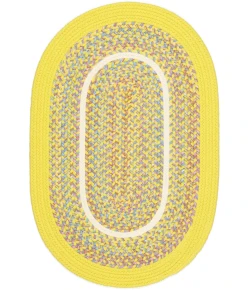 Rhody Kids' Isle Yellow KI14 10 ft. X 13 ft. Oval Braided Rug