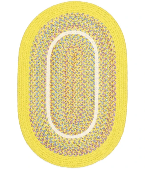 Rhody Kids' Isle Yellow KI14 10 ft. X 13 ft. Oval Rug