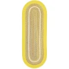 Rhody Kids' Isle Yellow KI14 2 ft. X 4 ft. Oval Runner Braided Rug