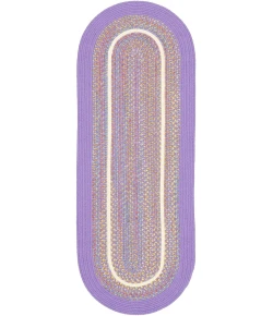 Rhody Kids' Isle Violet KI15 2 ft. X 8 ft. Oval Runner Braided Rug