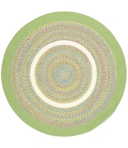 Rhody Kids' Isle Lime KI44 4 ft. X 4 ft. Round Braided Rug