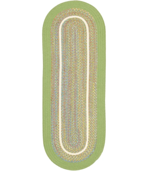 Rhody Kids' Isle Lime KI44 2 ft. X 8 ft. Oval Runner Rug