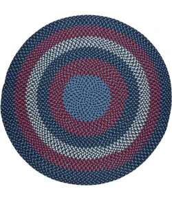 Rhody Manhattan Evening Sky MA14 4 ft. X 4 ft. Round Braided Rug