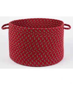 Rhody Manhattan Red Brick MA44 18 in. X 12 in. Basket Braided Rug