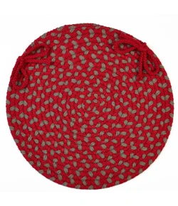 Rhody Manhattan Red Brick MA44 15 in. X 15 in. Chair Pad Set-of-4 Braided Rug