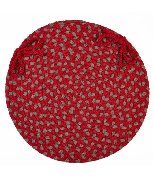 Rhody Manhattan Red Brick MA44 15 in. X 15 in. Chair Pad Set-of-4 Rug