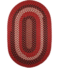 Rhody Manhattan Red Brick MA44 8 ft. X 11 ft. Oval Braided Rug