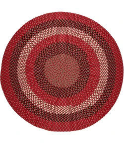 Rhody Manhattan Red Brick MA44 4 ft. X 4 ft. Round Braided Rug