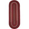 Rhody Manhattan Red Brick MA44 2 ft. X 4 ft. Oval Runner Braided Rug