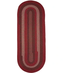 Rhody Manhattan Red Brick MA44 2 ft. X 8 ft. Oval Runner Braided Rug