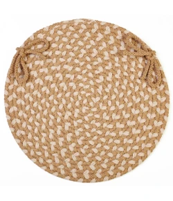Rhody Manhattan Natural MA54 15 in. X 15 in. Chair Pad Set-of-4 Braided Rug