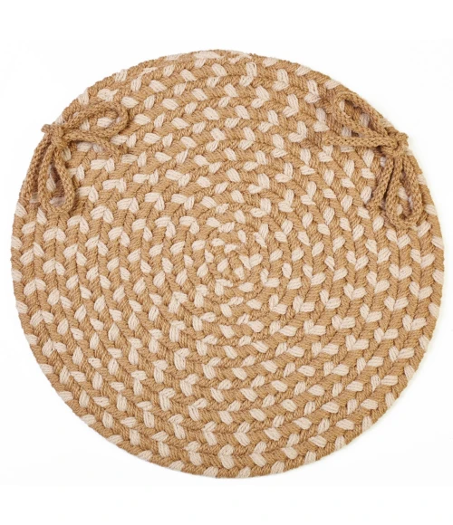 Rhody Manhattan Natural MA54 15 in. X 15 in. Chair Pad Set-of-4 Rug