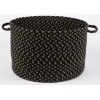 Rhody Manhattan Black Satin MA84 18 in. X 12 in. Basket Braided Rug